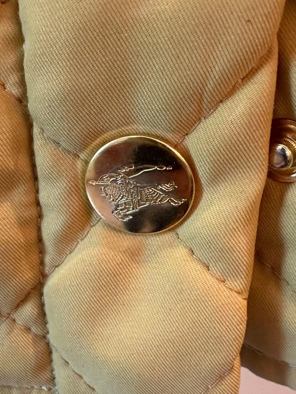 ✨ Vintage Burberrys Quilted Jacket Nova Check Camel Coat Made in Spain Large ✨ - Picture 8 of 9